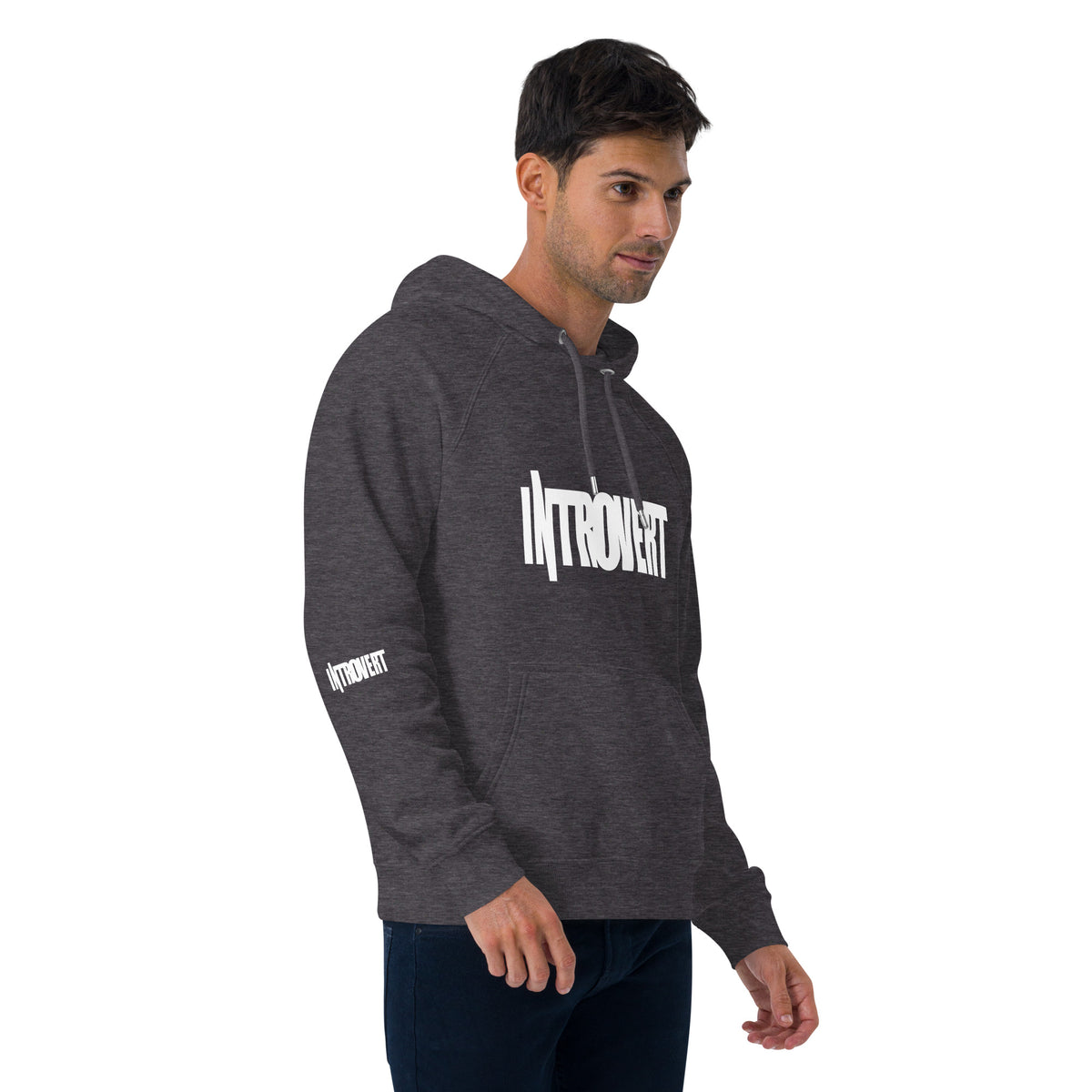 Introvert Unisex eco raglan hoodie