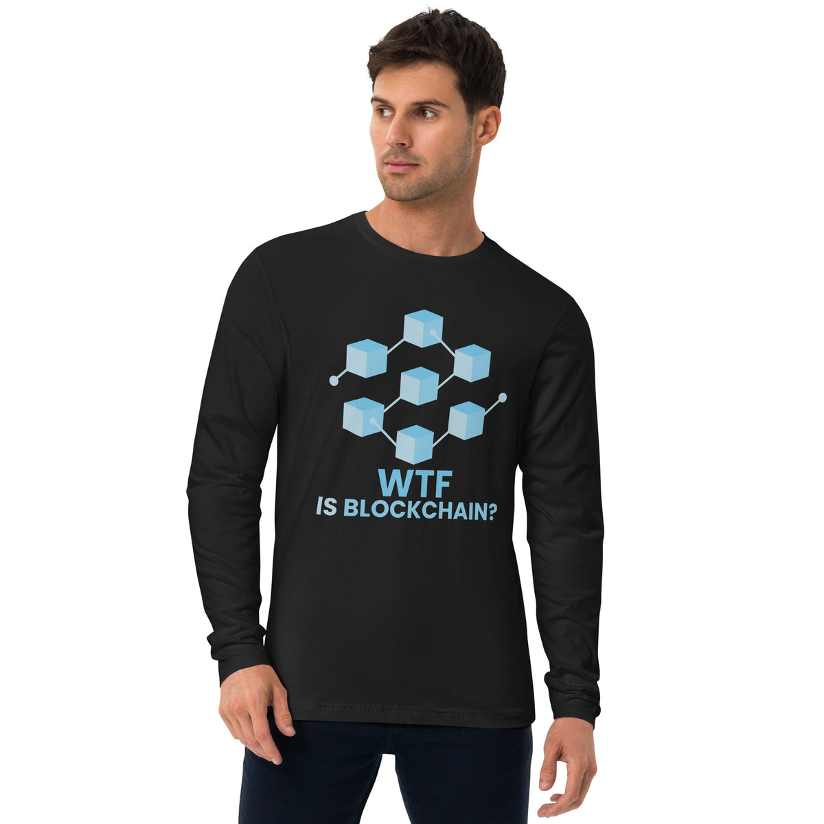 WTF is Blockchain Long Sleeve Fitted Crew
