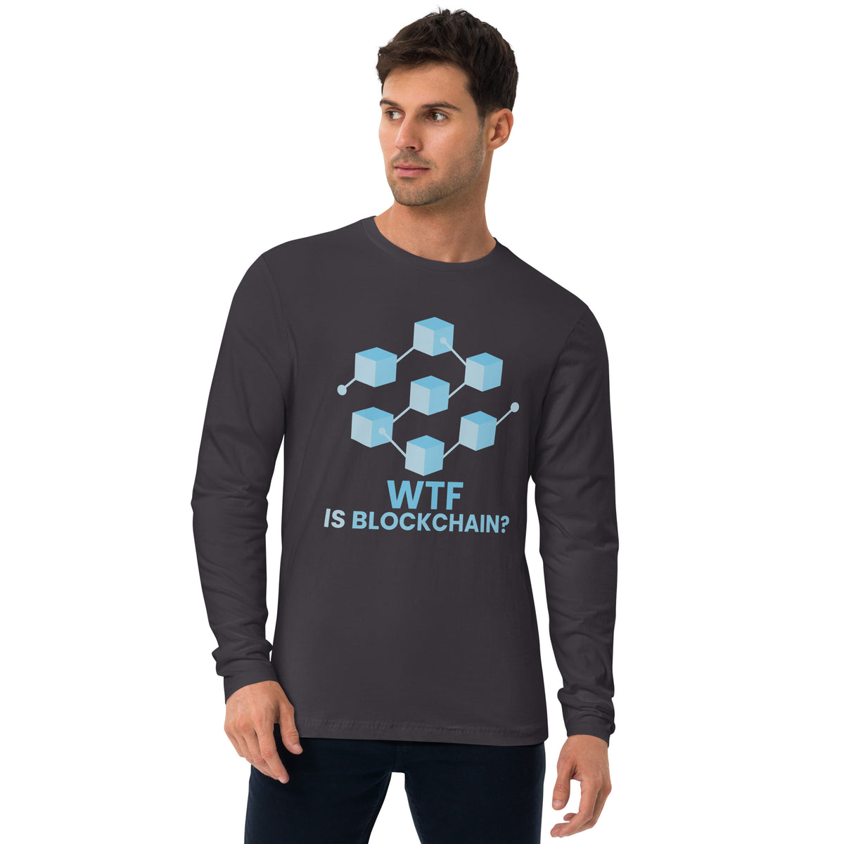 WTF is Blockchain Long Sleeve Fitted Crew