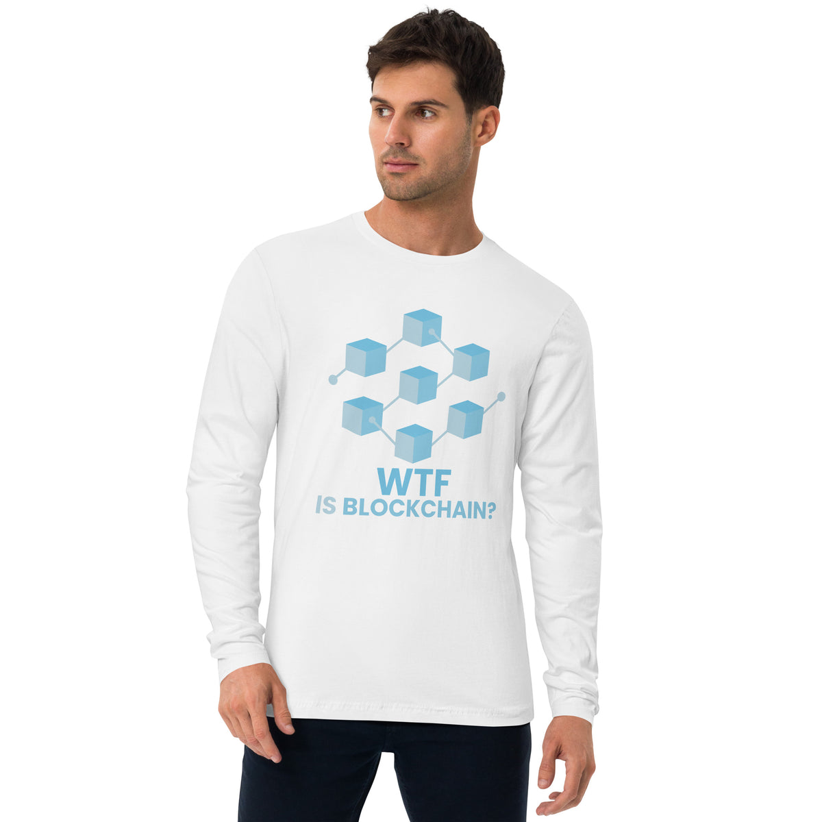 WTF is Blockchain Long Sleeve Fitted Crew