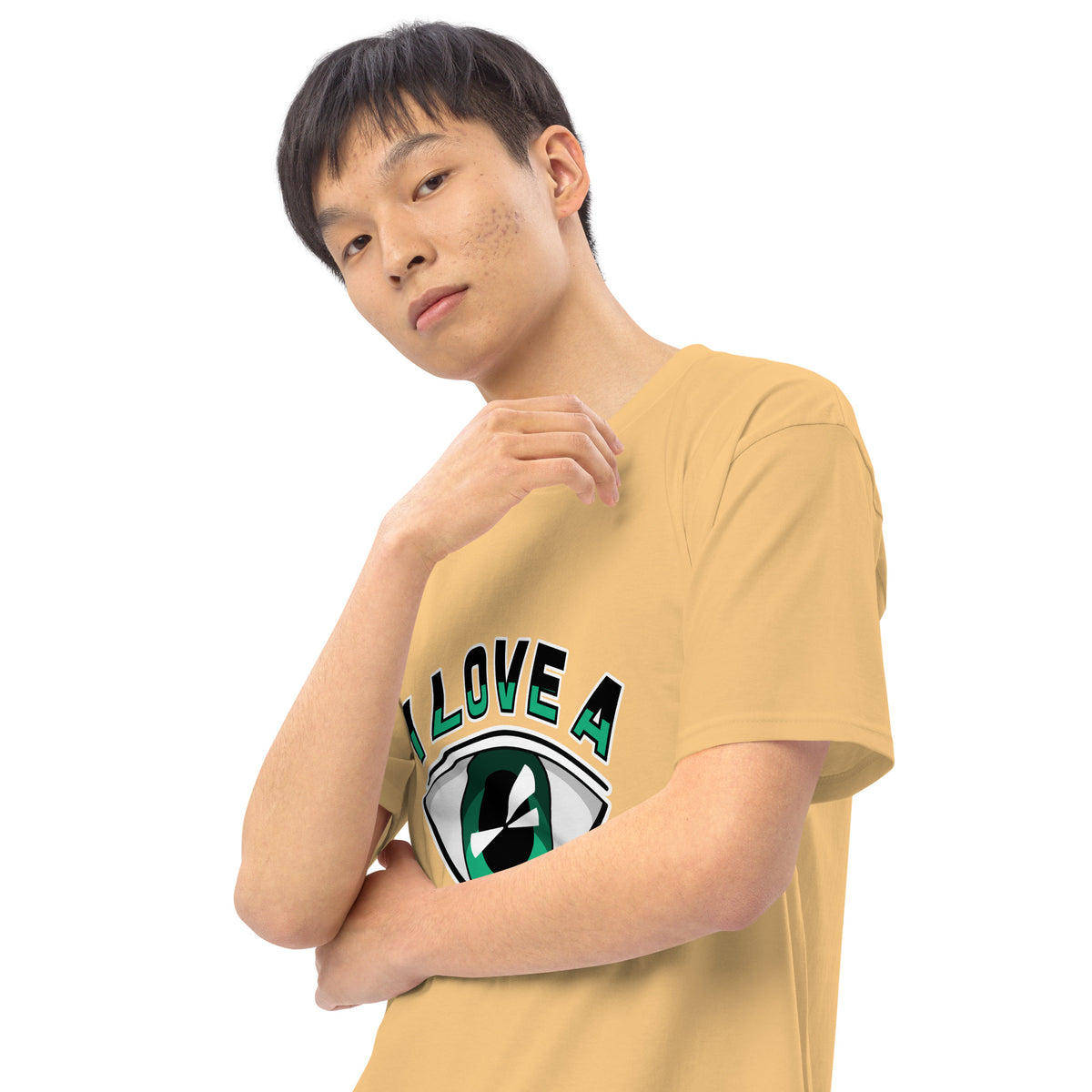 I Love AI Men’s premium Heavyweight Tee