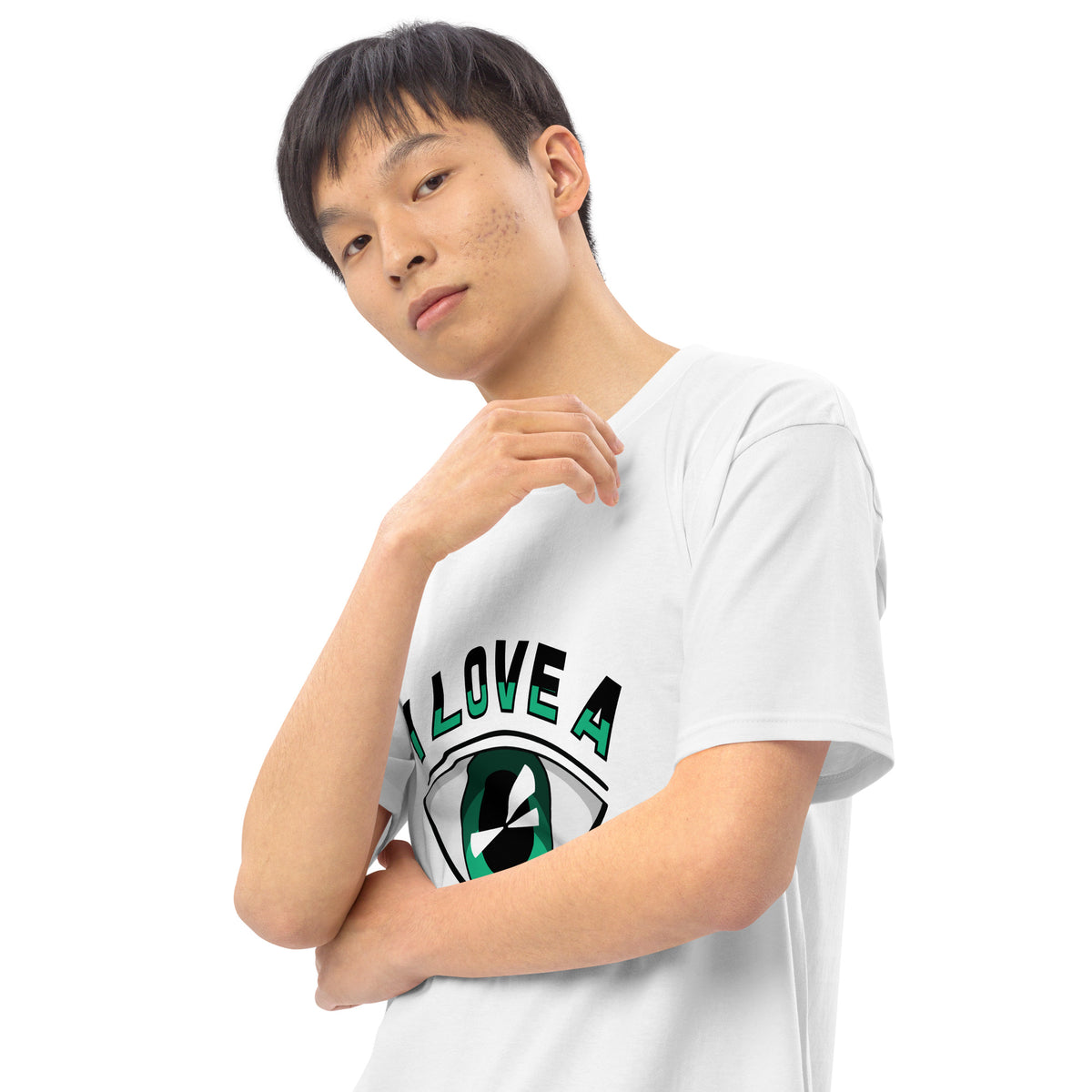I Love AI Men’s premium Heavyweight Tee