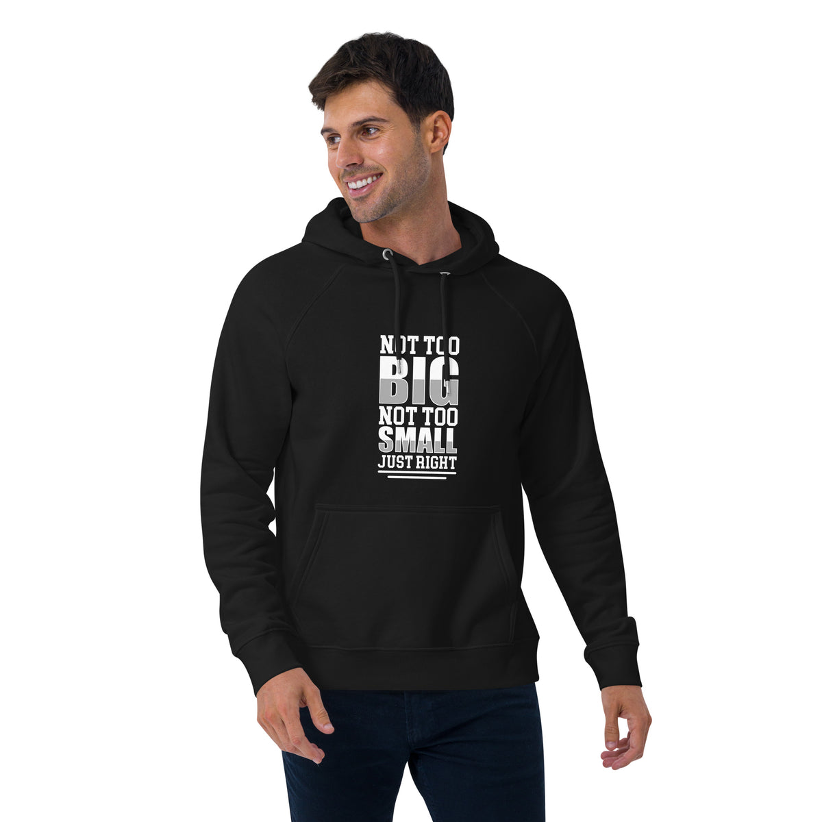 Just Right Unisex eco raglan hoodie