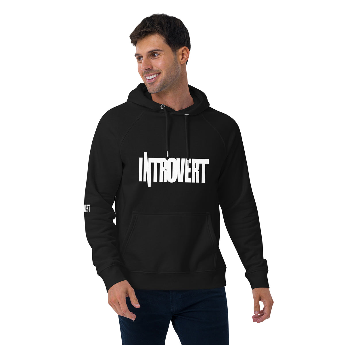 Introvert Unisex eco raglan hoodie