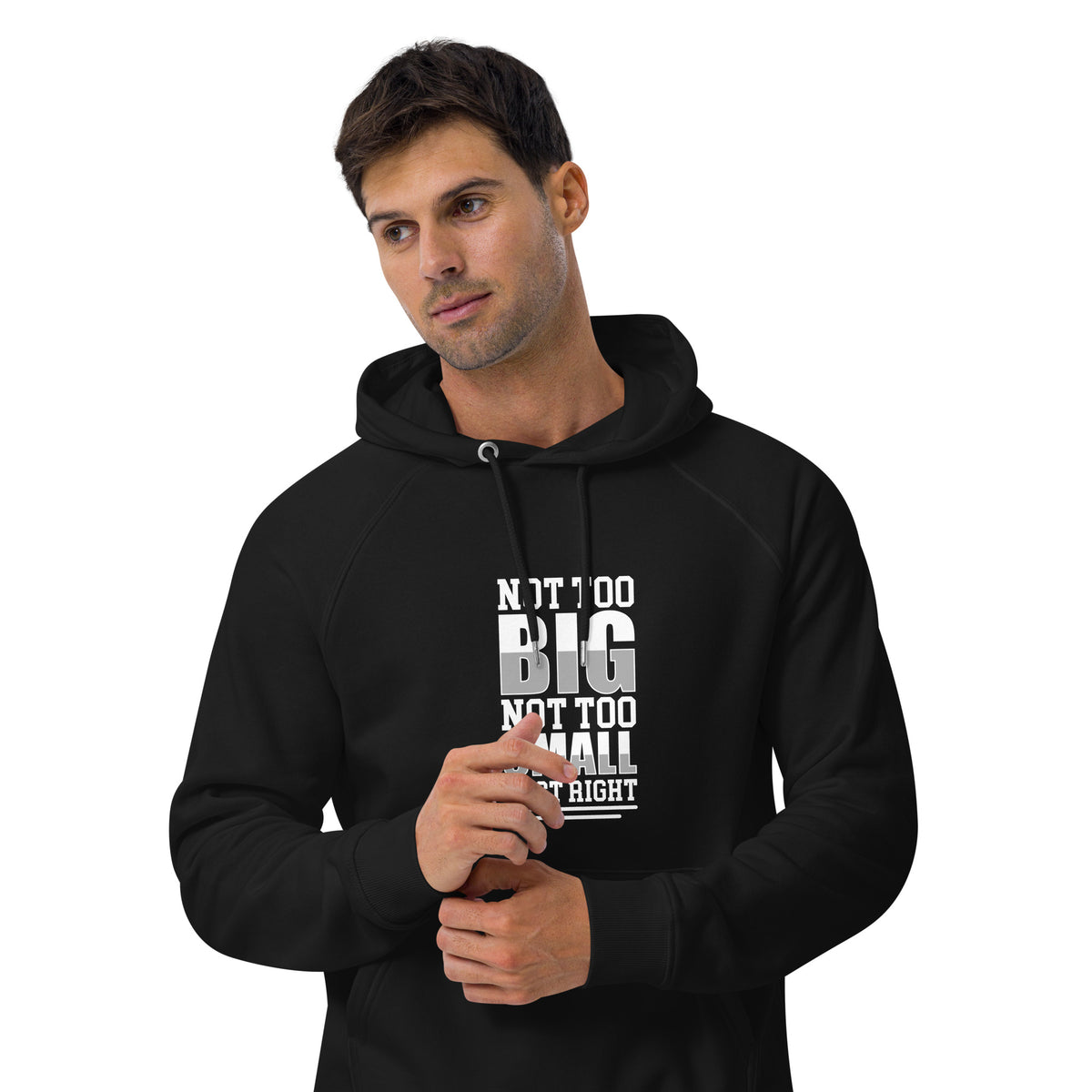 Just Right Unisex eco raglan hoodie