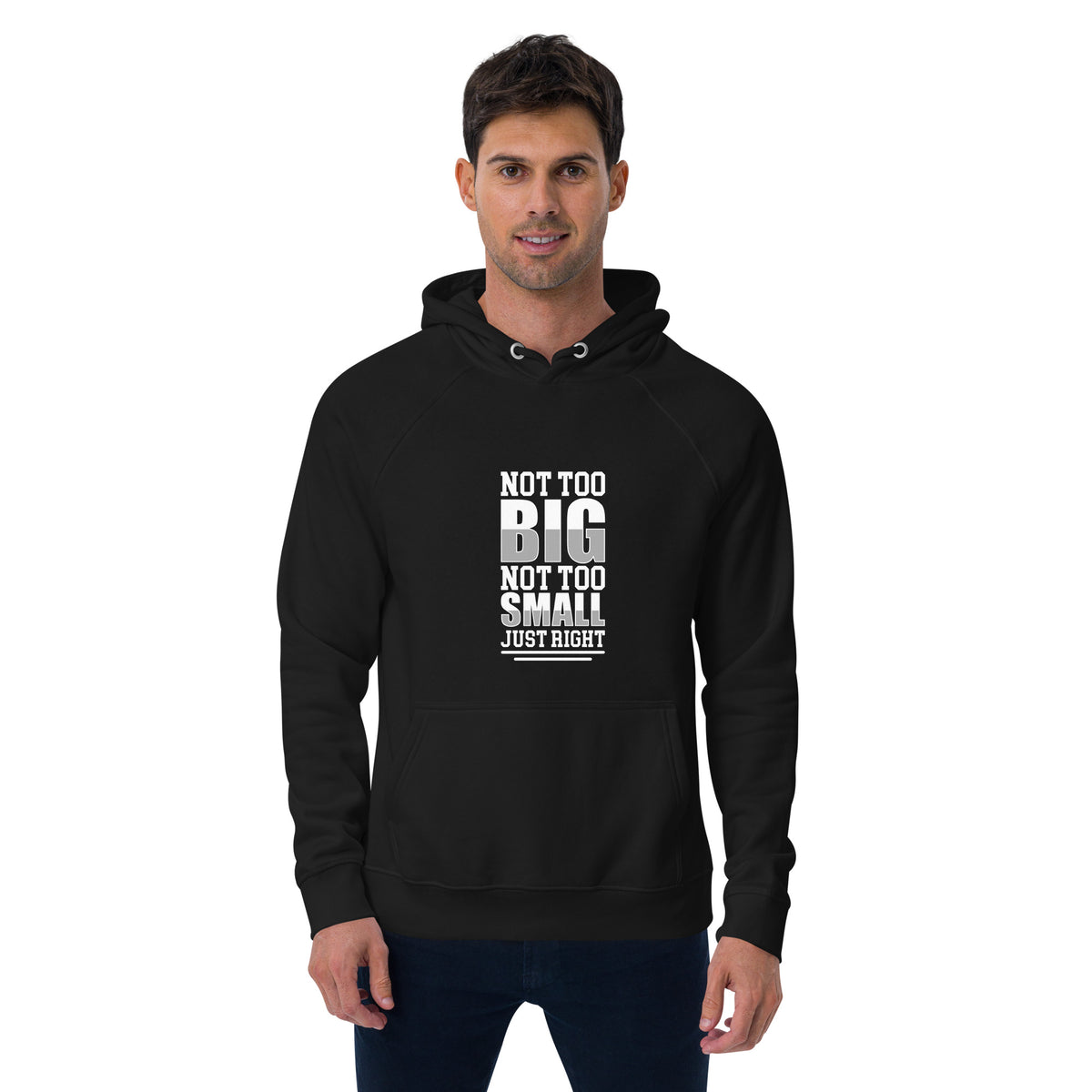 Just Right Unisex eco raglan hoodie