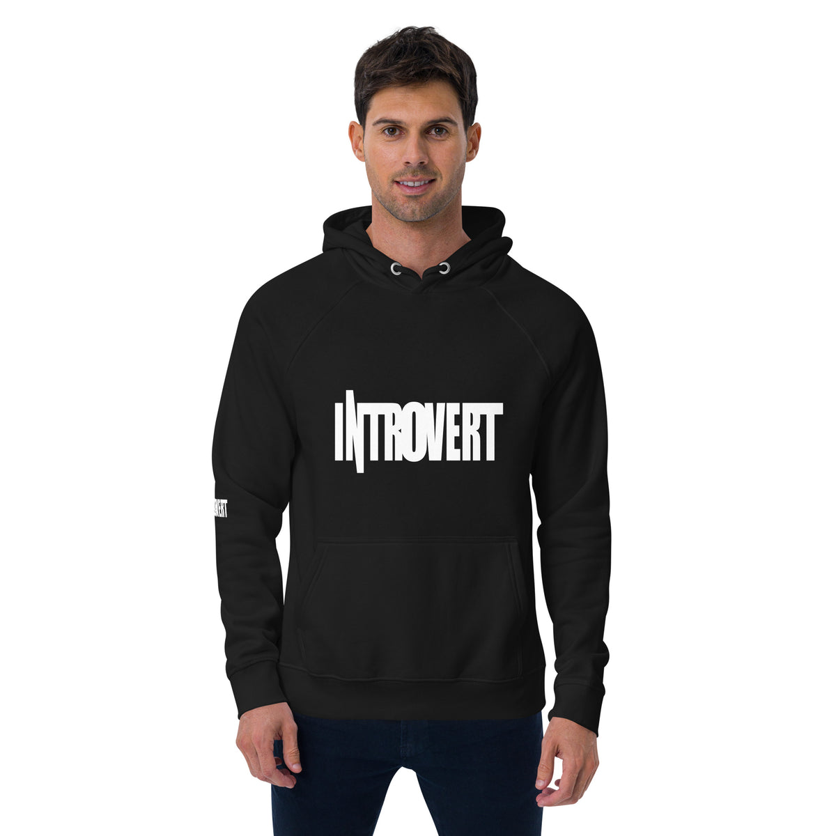 Introvert Unisex eco raglan hoodie