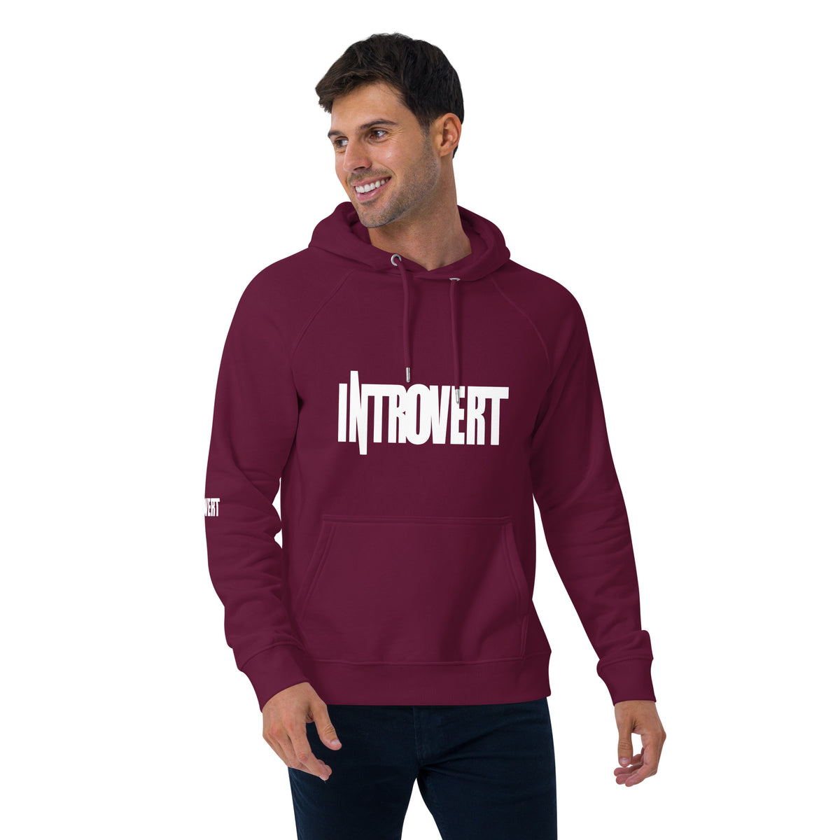 Introvert Unisex eco raglan hoodie