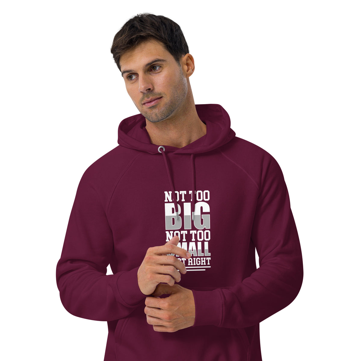 Just Right Unisex eco raglan hoodie