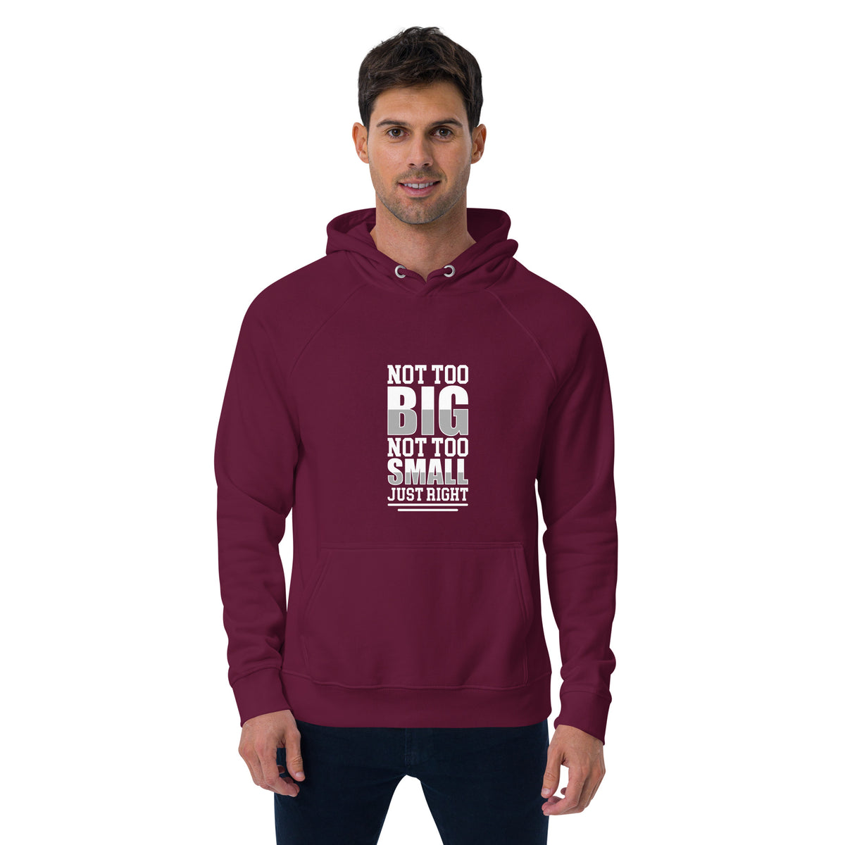 Just Right Unisex eco raglan hoodie