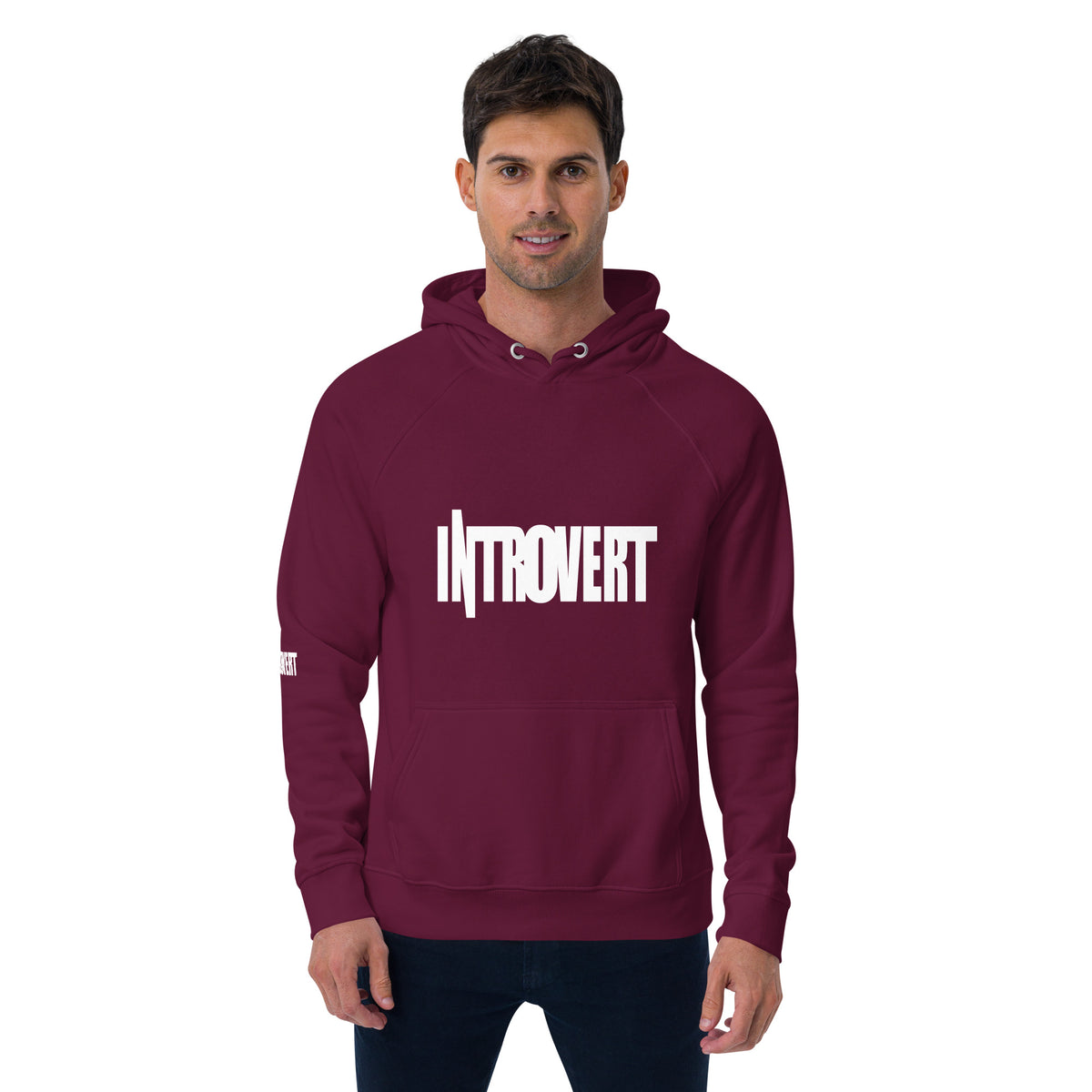 Introvert Unisex eco raglan hoodie