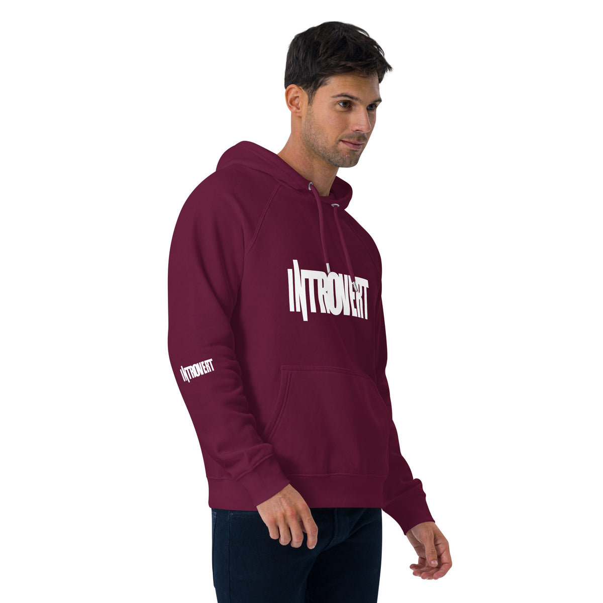 Introvert Unisex eco raglan hoodie