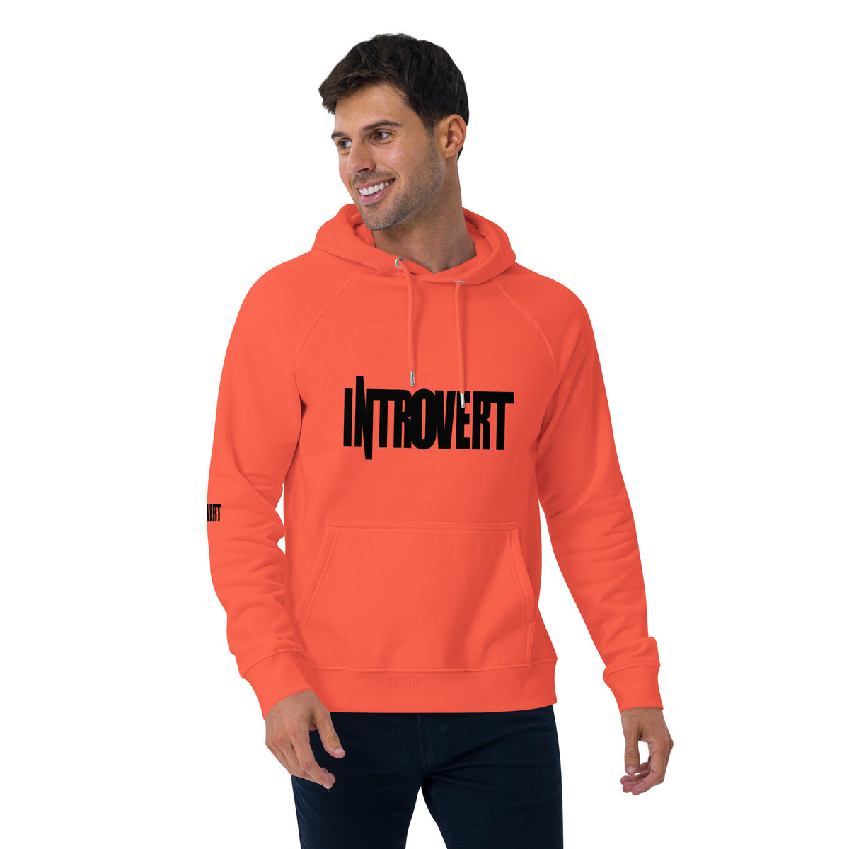 Introvert Unisex eco raglan hoodie