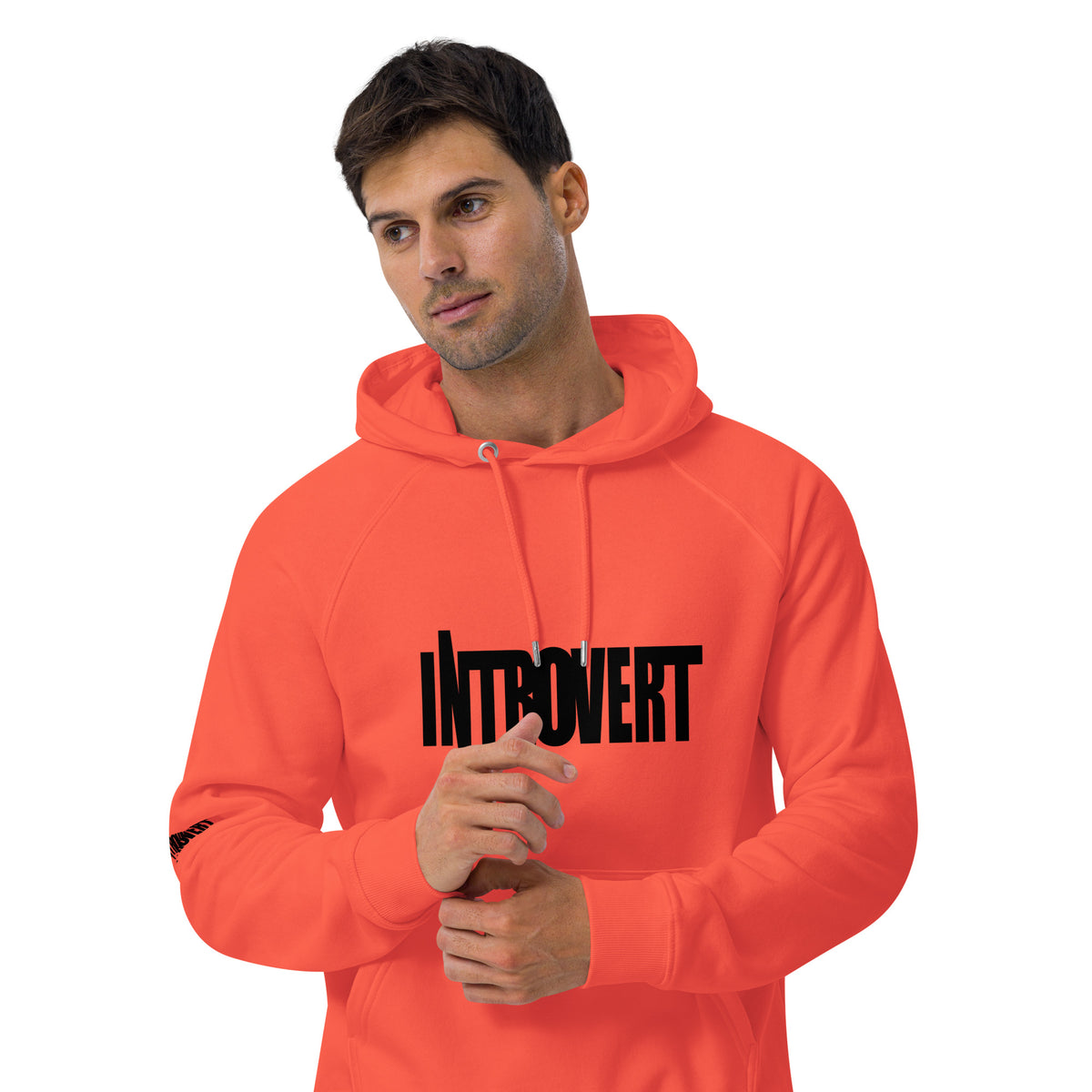 Introvert Unisex eco raglan hoodie