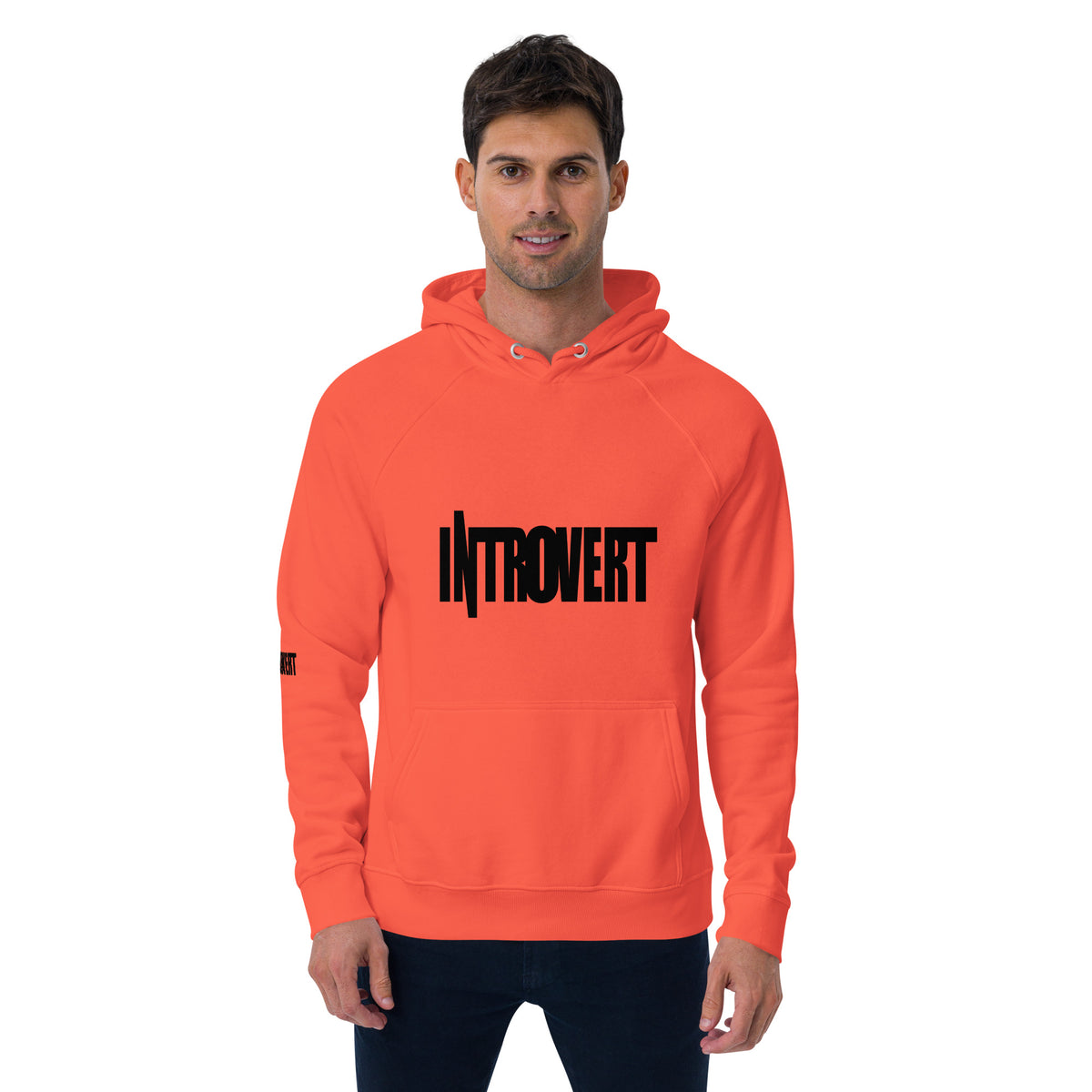 Introvert Unisex eco raglan hoodie