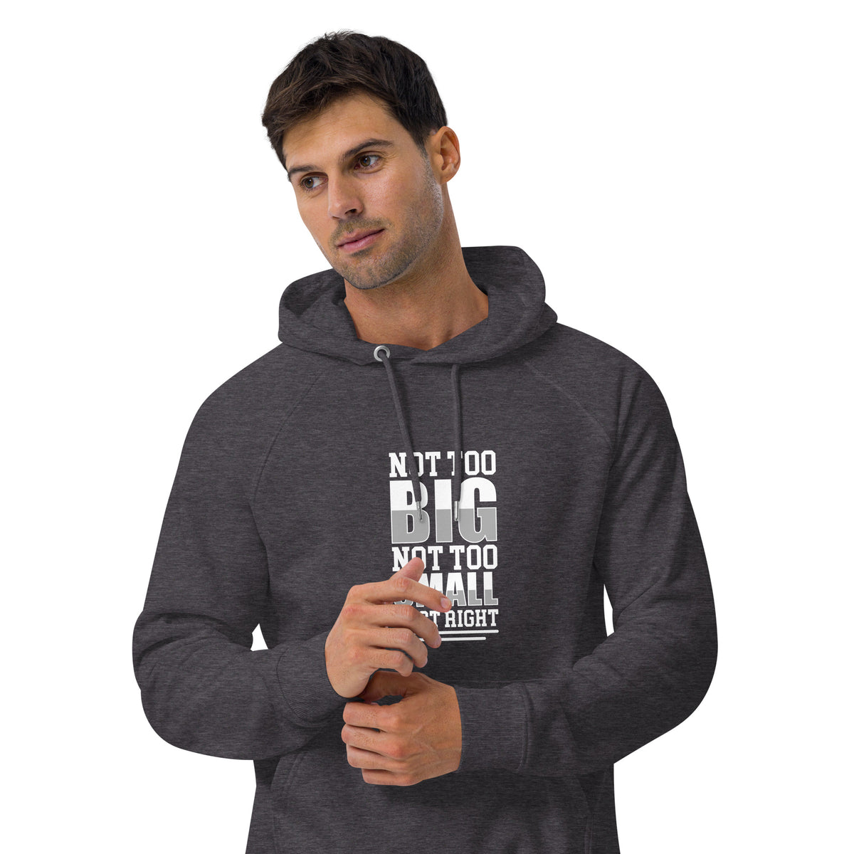 Just Right Unisex eco raglan hoodie