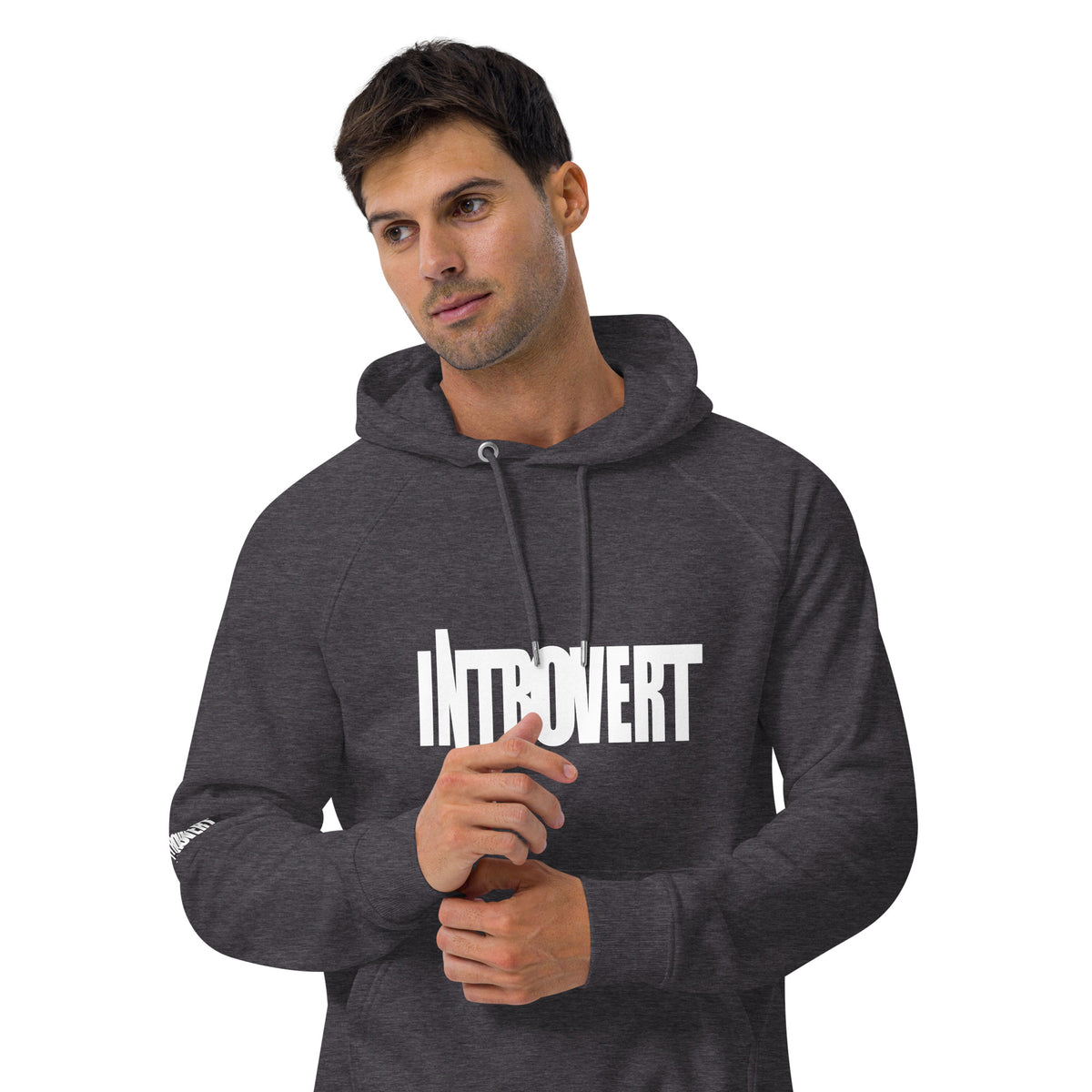 Introvert Unisex eco raglan hoodie