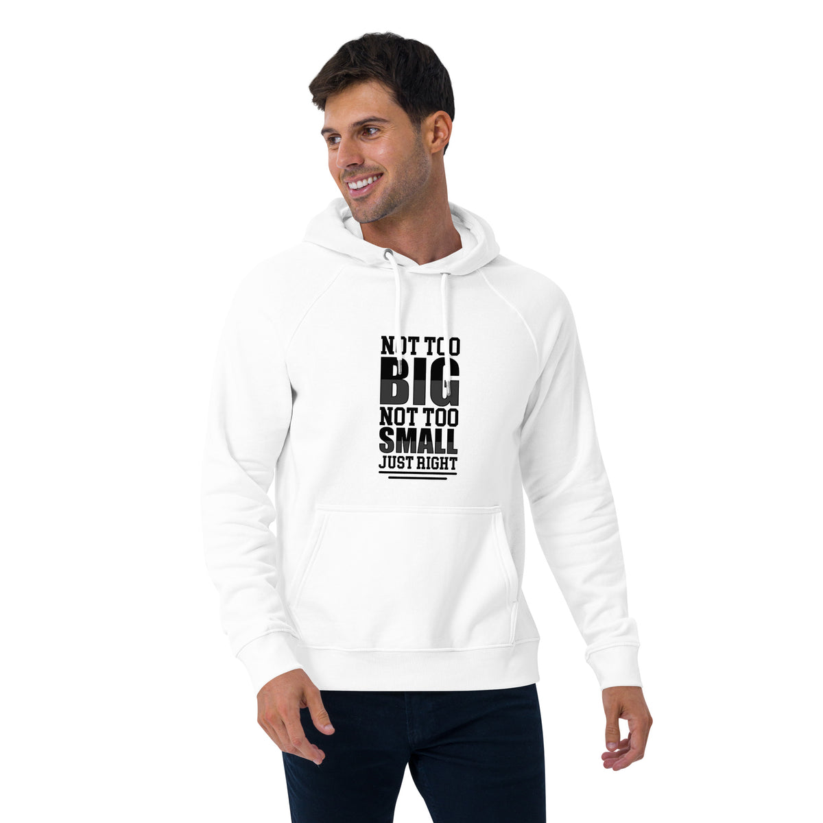 Just Right Unisex eco raglan hoodie