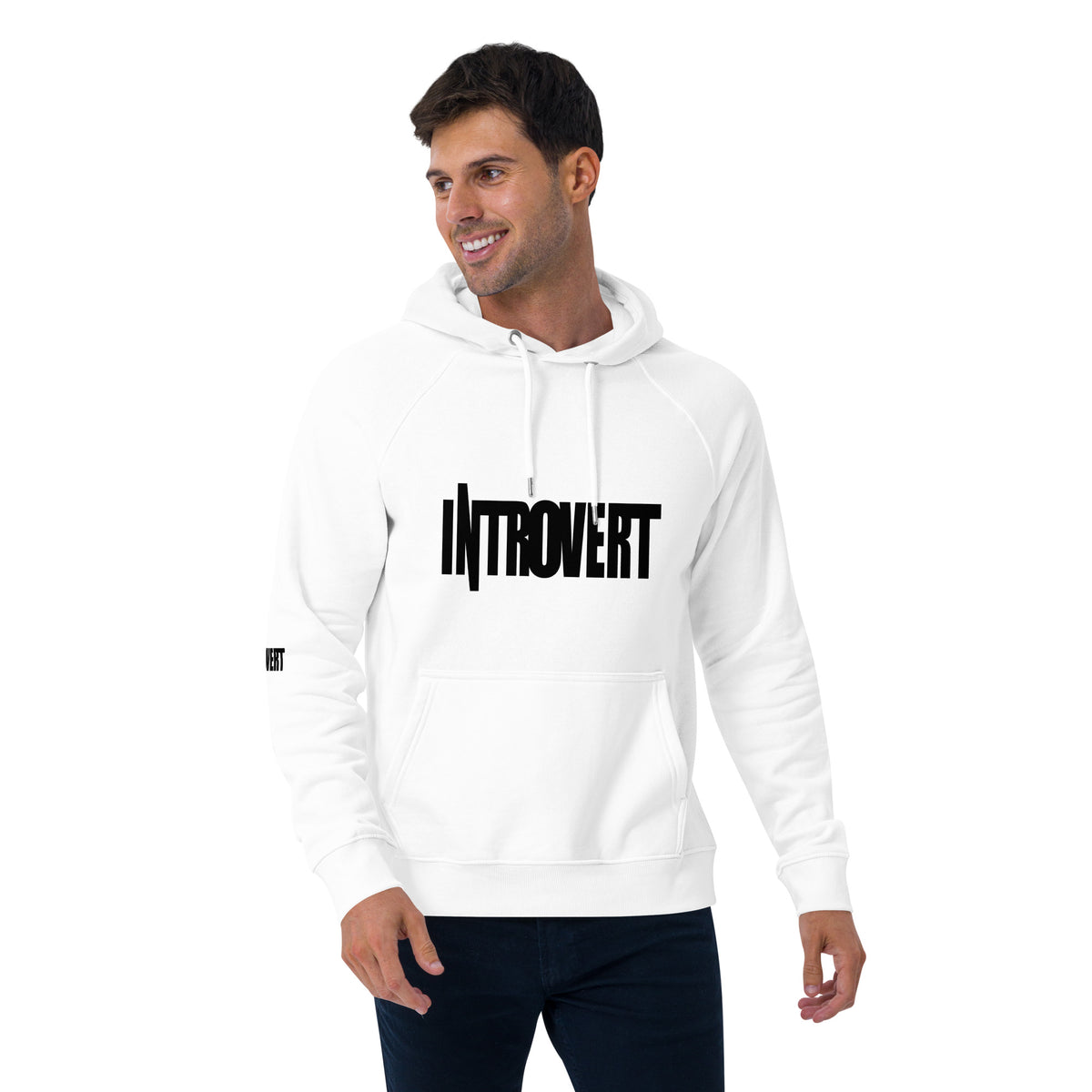 Introvert Unisex eco raglan hoodie