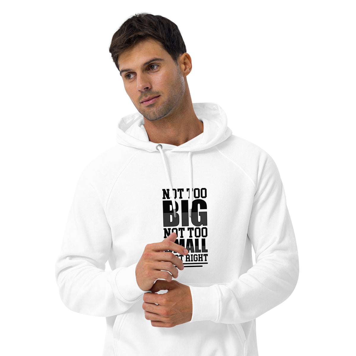 Just Right Unisex eco raglan hoodie