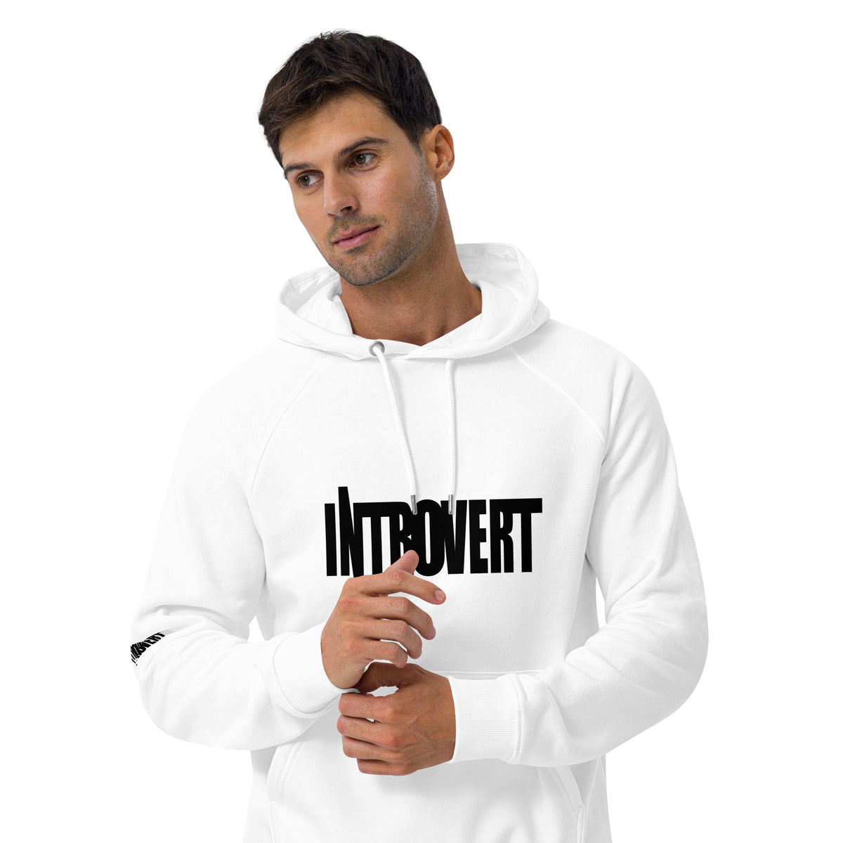 Introvert Unisex eco raglan hoodie