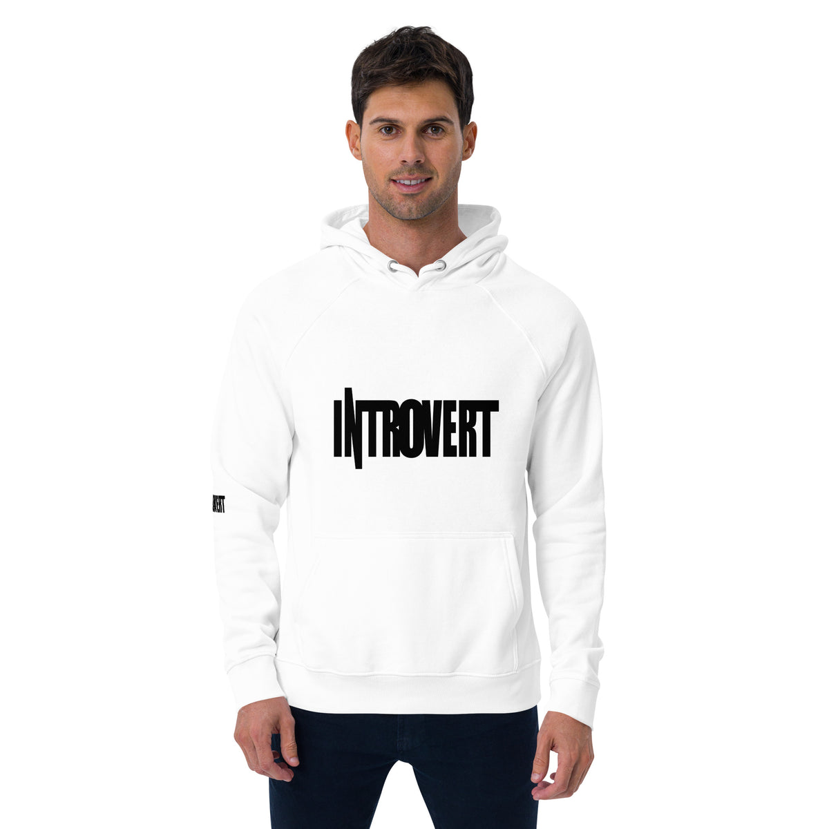 Introvert Unisex eco raglan hoodie