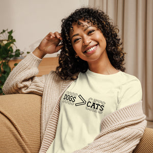 Dogs>Cats Women's Relaxed T-Shirt