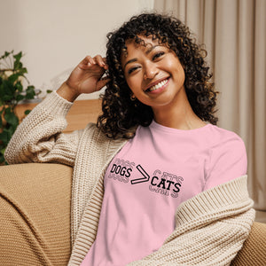 Dogs>Cats Women's Relaxed T-Shirt