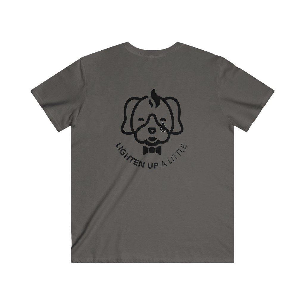Men's Fitted V-Neck Short Sleeve Tee - Lighten Up a Little 