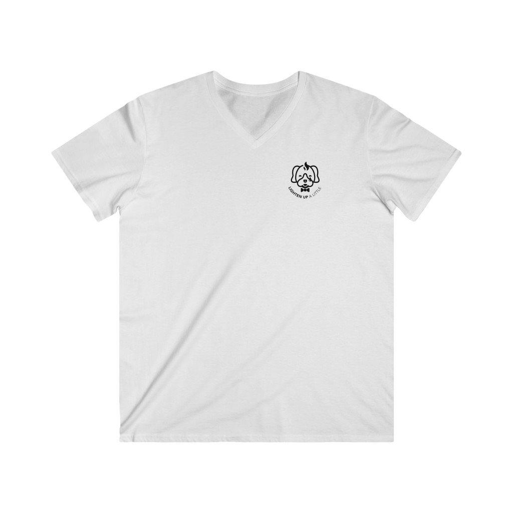 Men's Fitted V-Neck Short Sleeve Tee - Lighten Up a Little 