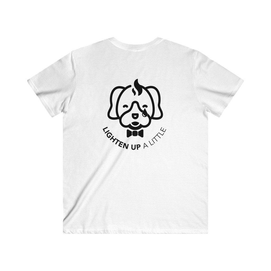 Men's Fitted V-Neck Short Sleeve Tee - Lighten Up a Little 