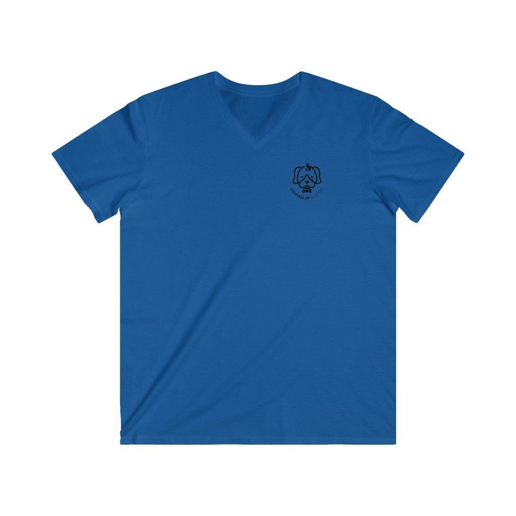 Men's Fitted V-Neck Short Sleeve Tee - Lighten Up a Little 