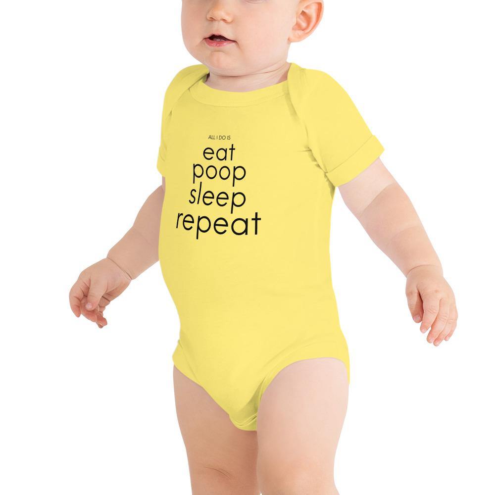 Eat Poop Sleep short sleeve one piece - Lighten Up a Little 