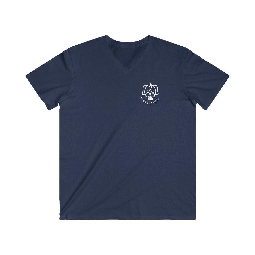 Men's Fitted V-Neck Short Sleeve Tee - Lighten Up a Little 